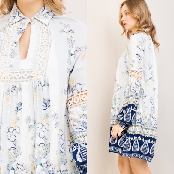 🆕 Bohemian Lace Inlay Dress - Picture 4 of 5